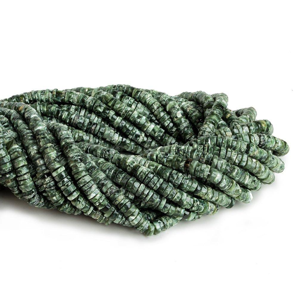 6mm Seraphinite Plain Heishi Beads 16 inch 190 pieces - The Bead Traders