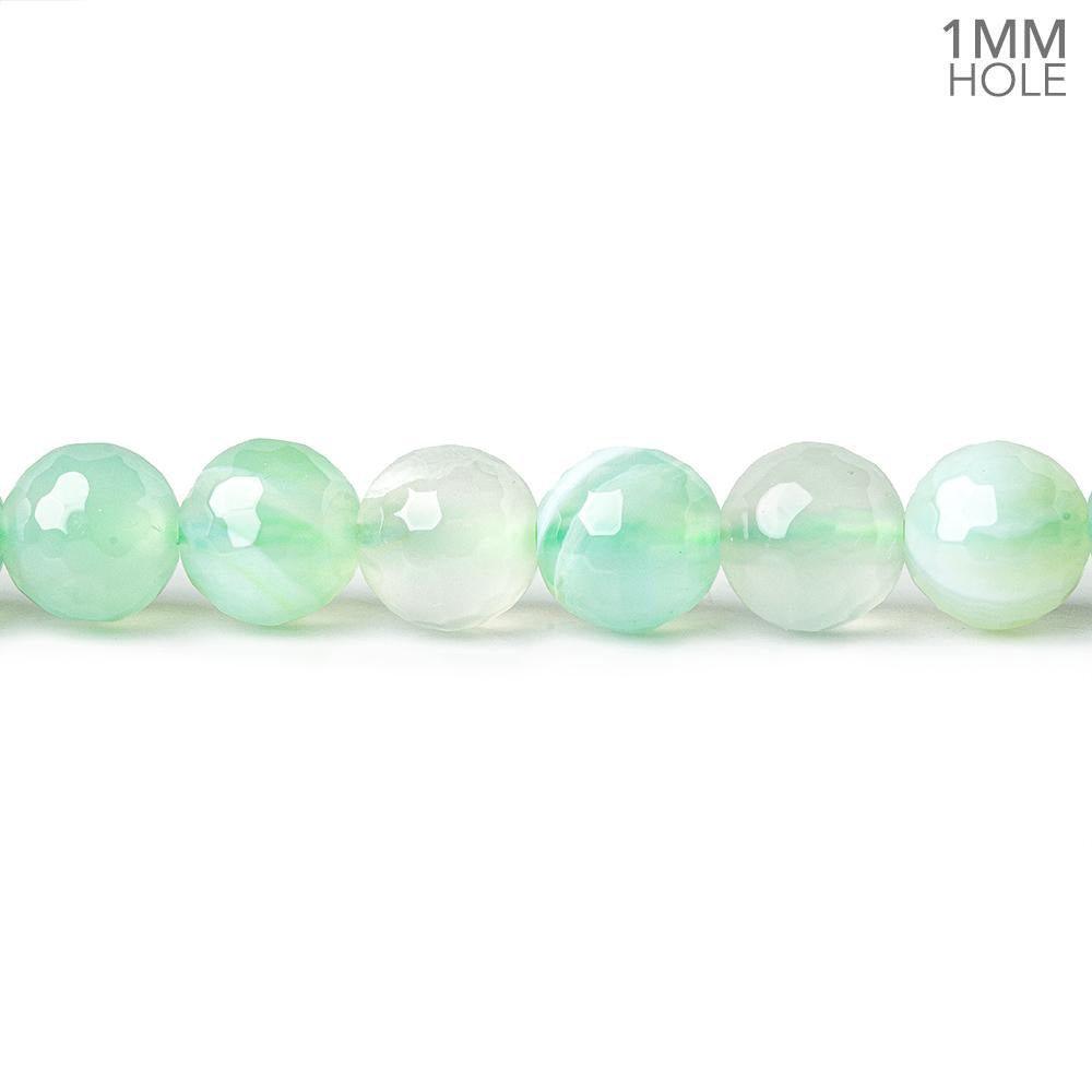 6mm Serene Green Agate faceted rounds 15 inch 62 beads - The Bead Traders