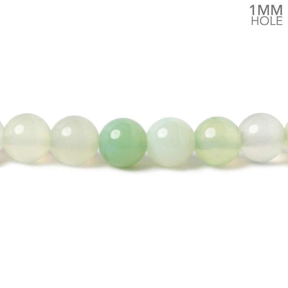 6mm Serene Green Agate plain rounds 14.5 inch 60 beads - The Bead Traders