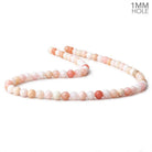 6mm Shaded Pink Peruvian Opal plain round large hole beads 16 inch 68pcs - The Bead Traders