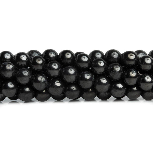 6mm Shungite plain round beads 15 inch 66 pieces