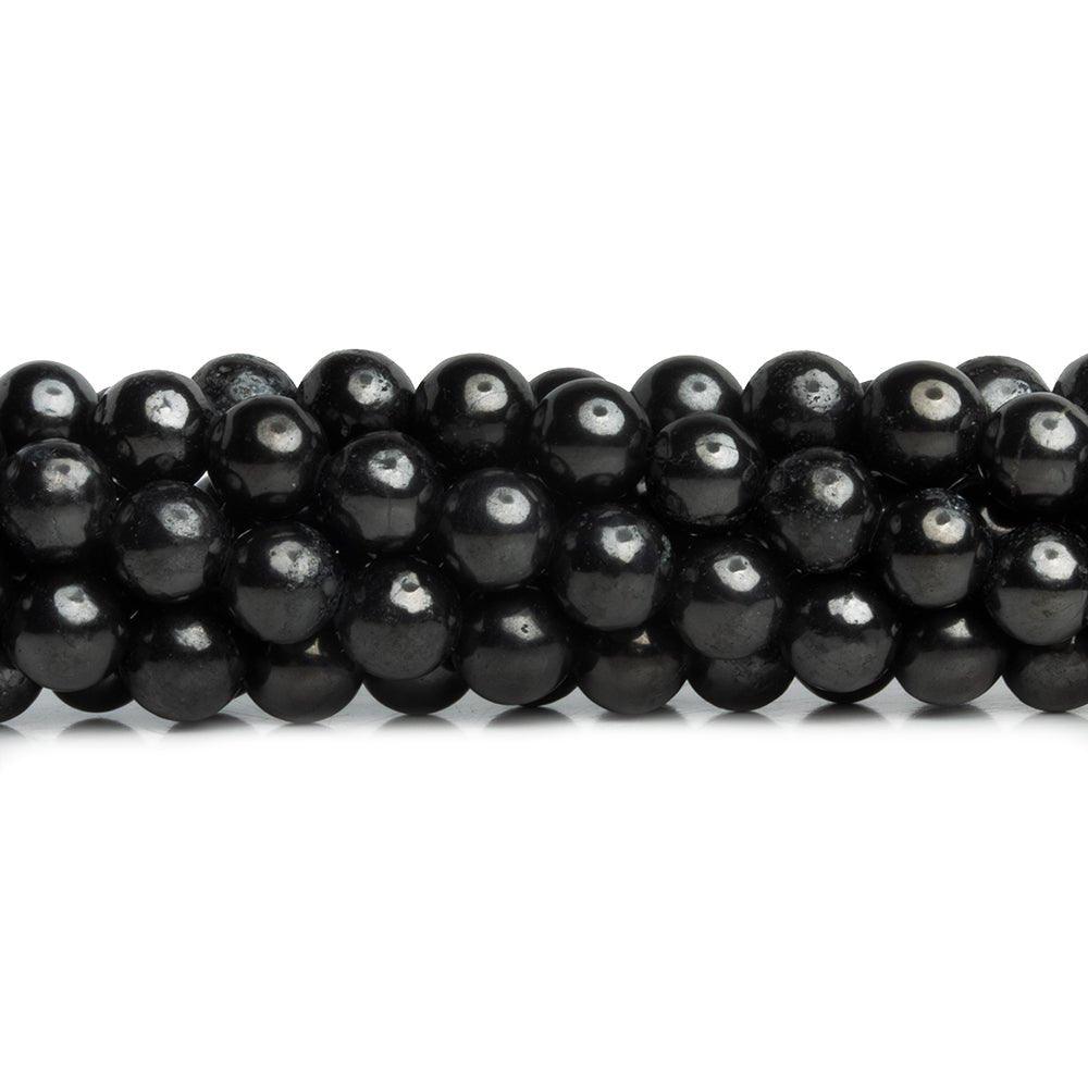 6mm Shungite plain round beads 15 inch 66 pieces - The Bead Traders