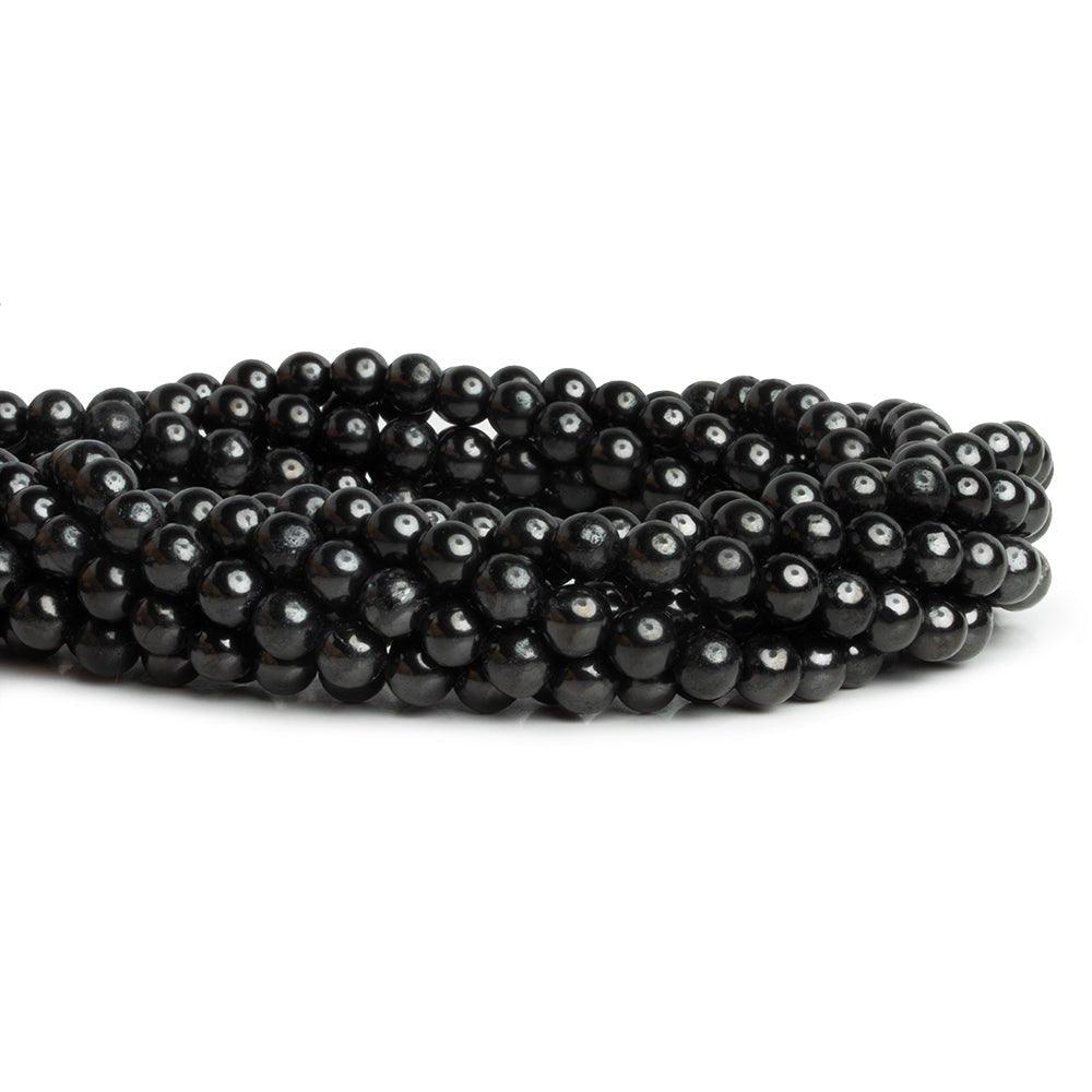 6mm Shungite plain round beads 15 inch 66 pieces - The Bead Traders