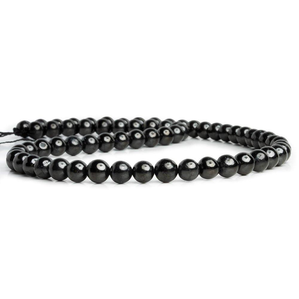 6mm Shungite plain round beads 15 inch 66 pieces - The Bead Traders