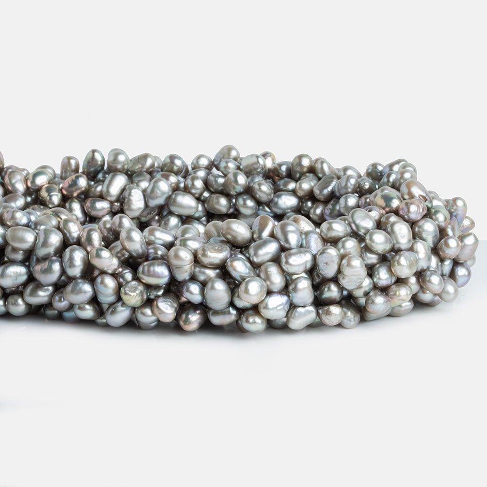 6mm Silver Baroque Freshwater Pearls, 15 inch - The Bead Traders