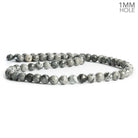 6mm Silver Leaf Jasper Faceted Round Beads 15 inch 60 pieces - The Bead Traders