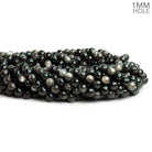 6mm Silver Obsidian Faceted Round Beads 15 inch 60 pieces - The Bead Traders