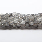 6mm Silver Quartz faceted round beads 15 inch 61 pieces - The Bead Traders