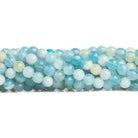 6mm Sky Blue Agate Faceted Round Beads 14 inch 60 pieces - The Bead Traders