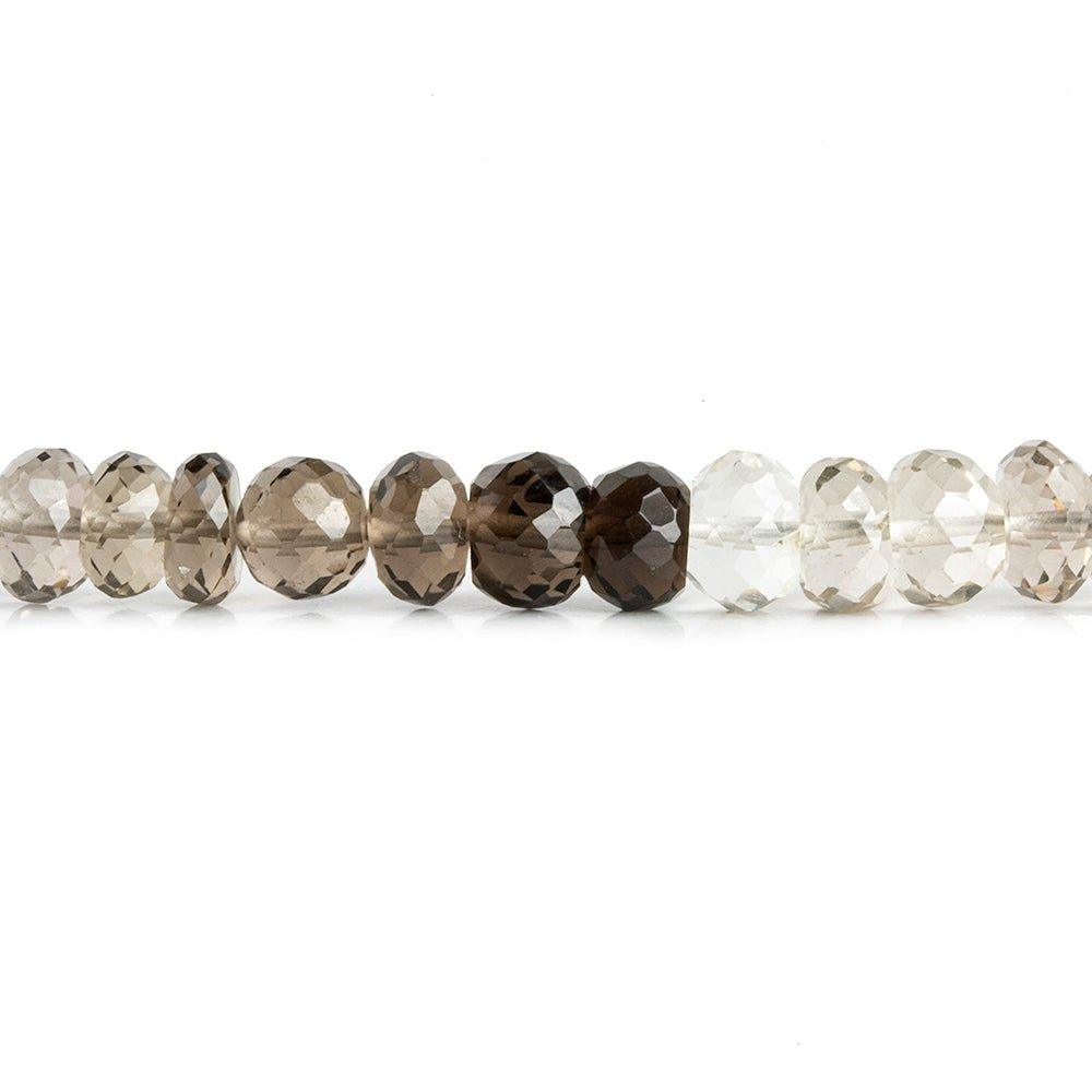 6mm Smoky Quartz Faceted Rondelle Beads 16 inch 113 pieces - The Bead Traders