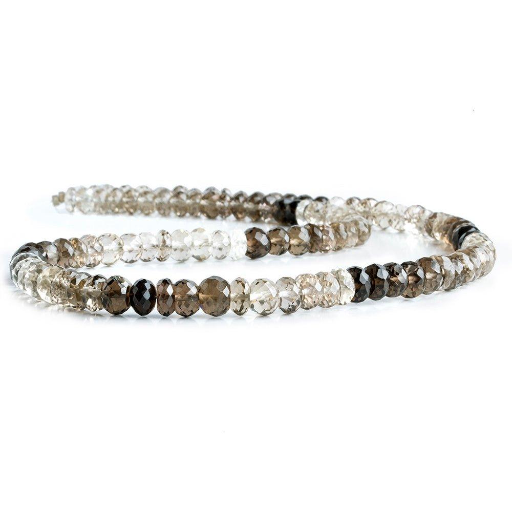 6mm Smoky Quartz Faceted Rondelle Beads 16 inch 113 pieces - The Bead Traders