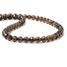 6mm Smoky Quartz faceted round beads 15.5 inch 63 pieces Lab Created - The Bead Traders