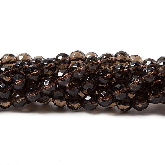 6mm Smoky Quartz faceted round beads 15.5 inch 63 pieces Lab Created - The Bead Traders