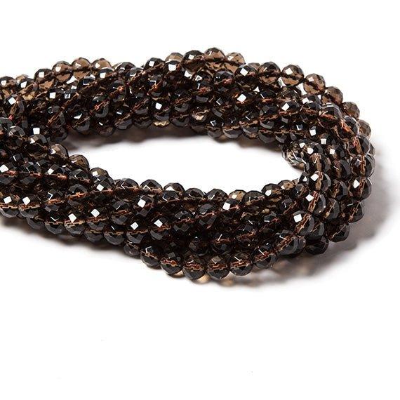 6mm Smoky Quartz faceted round beads 15.5 inch 63 pieces Lab Created - The Bead Traders