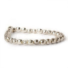 6mm Sterling Silver Plated Brass Curved Groove Oval Beads, 8 inch - The Bead Traders