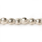 6mm Sterling Silver Plated Brass Curved Groove Oval Beads, 8 inch - The Bead Traders