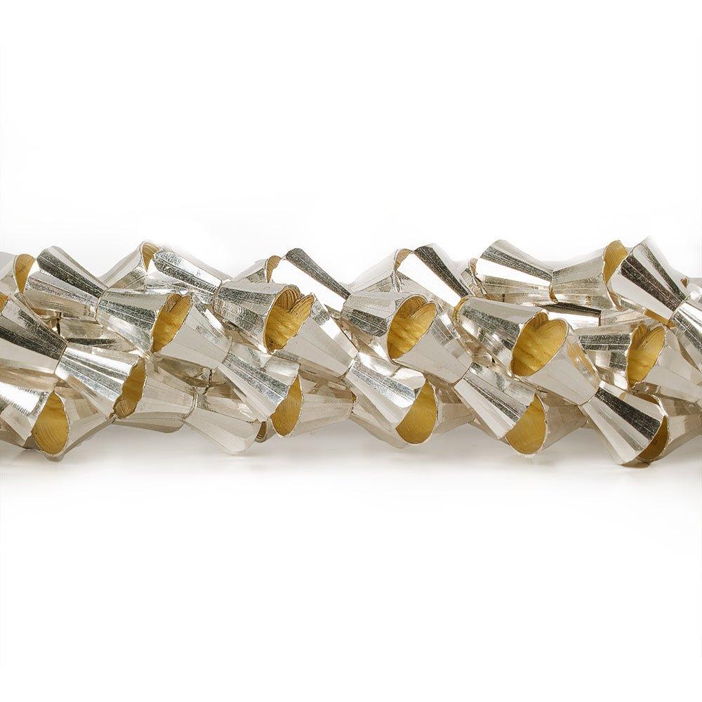 6mm Sterling Silver Plated Brass Faceted Cone Beads, 8 inch - The Bead Traders