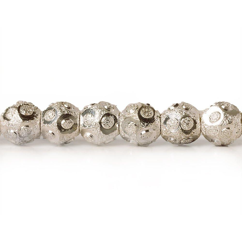 6mm Sterling Silver Plated Brass Stardust Circle Round Beads, 8 inch - The Bead Traders