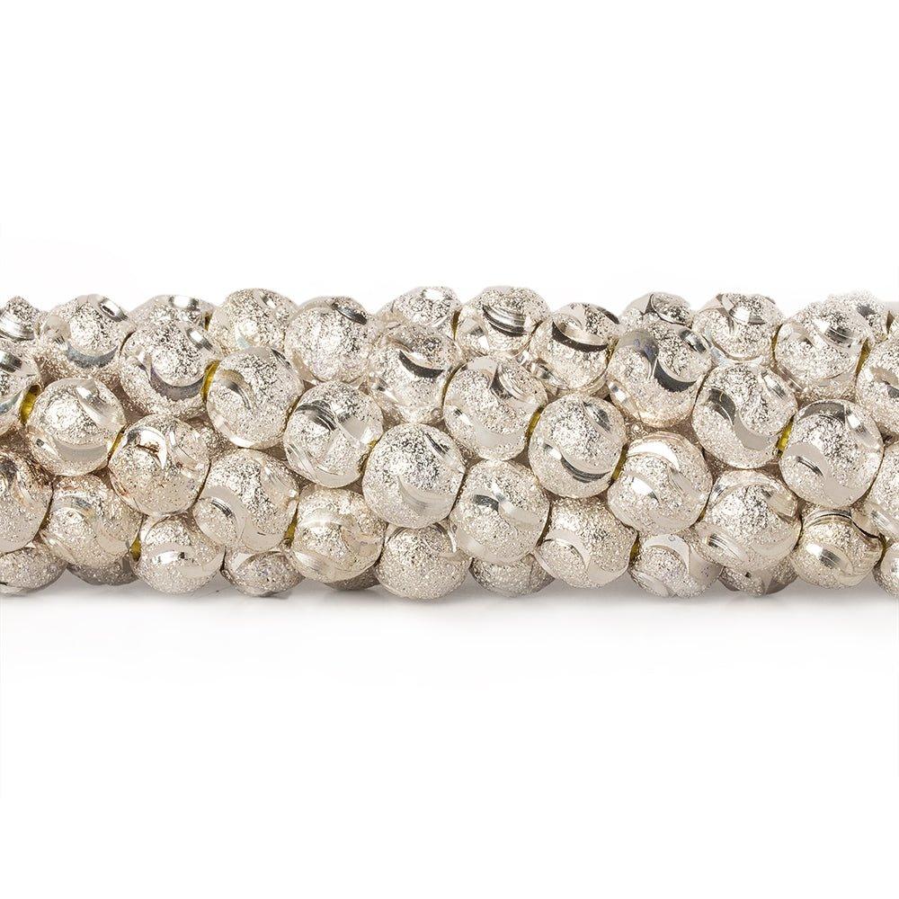 6mm Sterling Silver Plated Brass Stardust Half Moons Round Beads, 8 inch - The Bead Traders
