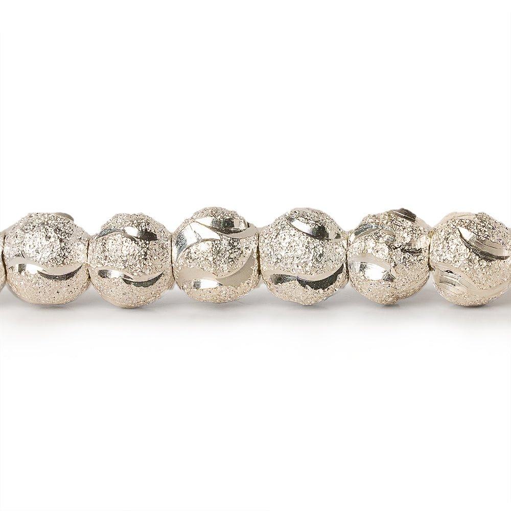 6mm Sterling Silver Plated Brass Stardust Half Moons Round Beads, 8 inch - The Bead Traders