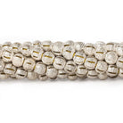6mm Sterling Silver Plated Brass Stardust Stripe Round Beads, 8 inch - The Bead Traders