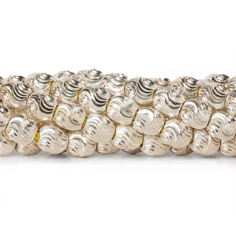 6mm Sterling Silver Plated Brass Wave Oval Beads, 8 inch - The Bead Traders