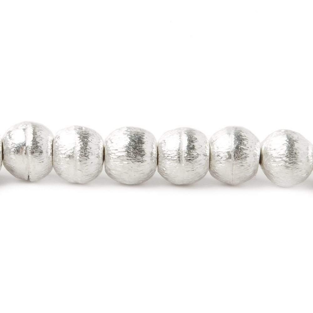 6mm Sterling Silver Plated Copper Brush Round 8 inch 38 beads - The Bead Traders