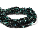 6mm Teal Green Banded Agate plain round beads 15 inch 60 pieces - The Bead Traders