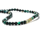6mm Teal Green Banded Agate plain round beads 15 inch 60 pieces - The Bead Traders