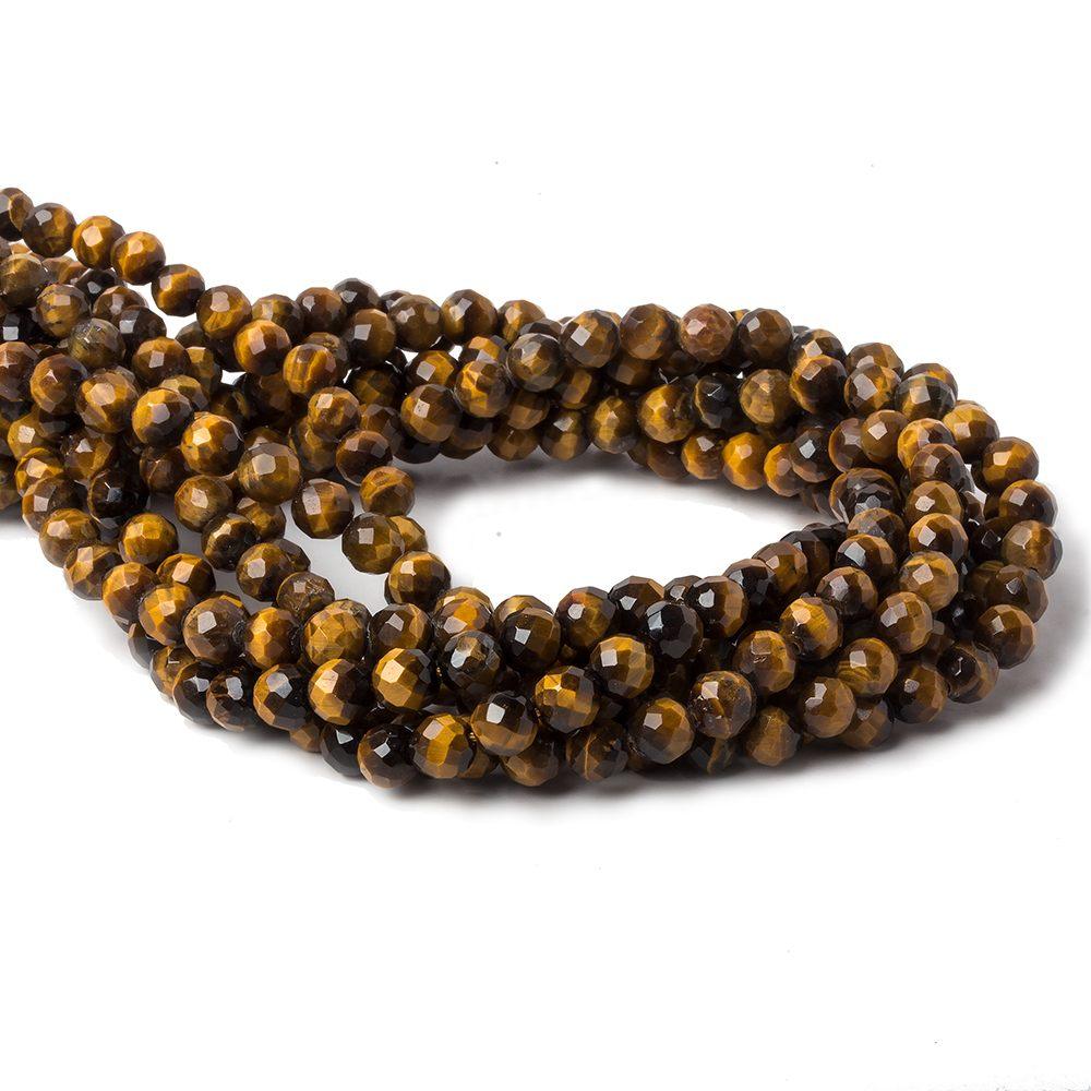 6mm Tiger Eye Faceted Round Beads, 15.5 inch - The Bead Traders