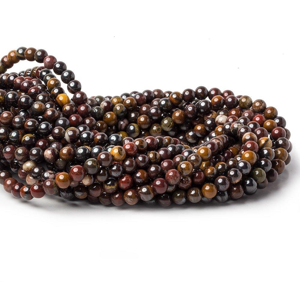 6mm Tiger Iron plain round beads 15 inch 60 pieces - The Bead Traders