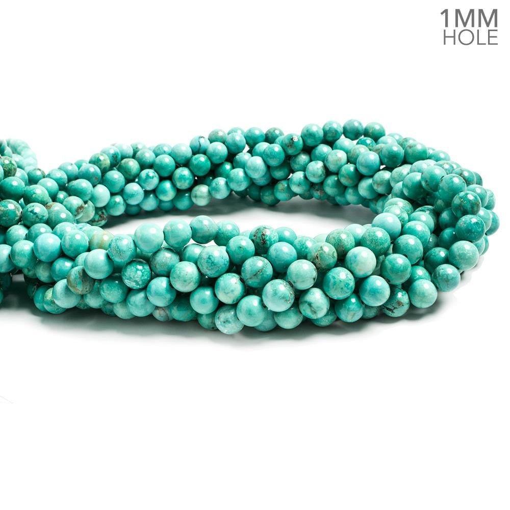 6mm Turquoise Magnesite plain round Beads 15.5 inch 65 pieces - The Bead Traders