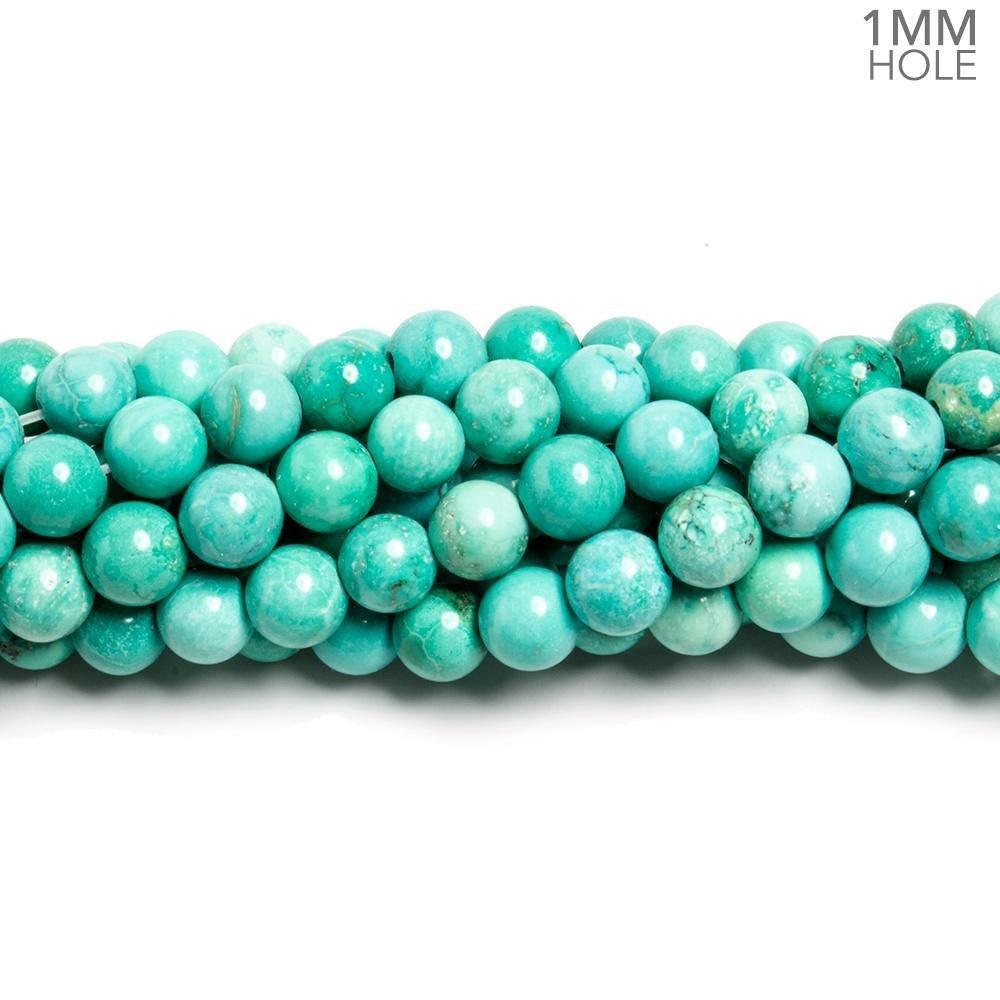 6mm Turquoise Magnesite plain round Beads 15.5 inch 65 pieces - The Bead Traders