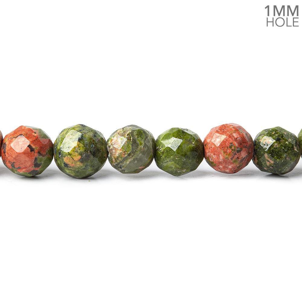 6mm Unakite Faceted Round Beads, 14 inch - The Bead Traders
