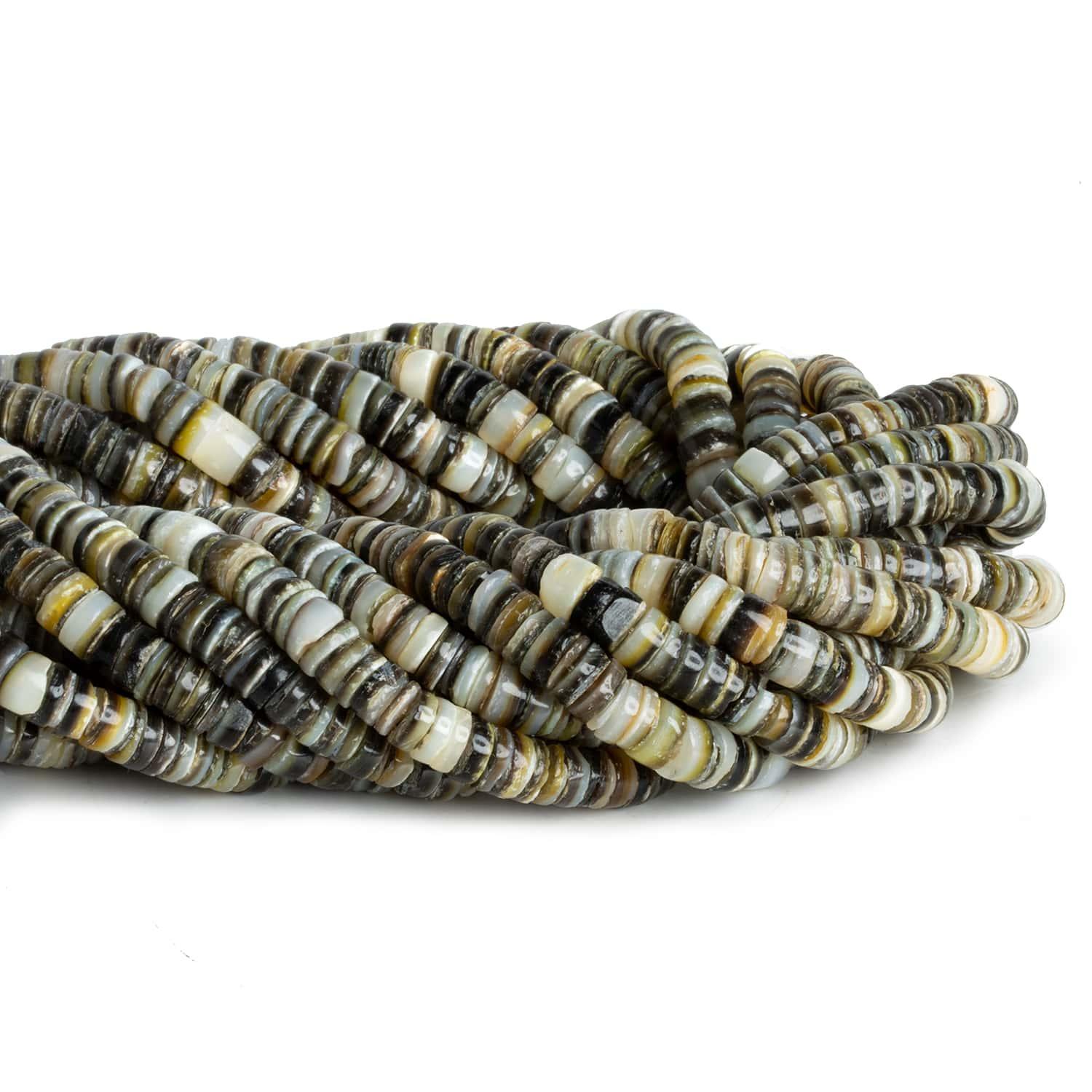 6mm Violet Oyster Shell Plain Heishis 16 inch 215 beads - The Bead Traders