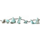 6x3-10x4mm Larimar Chip Black Gold Chain by the foot - The Bead Traders