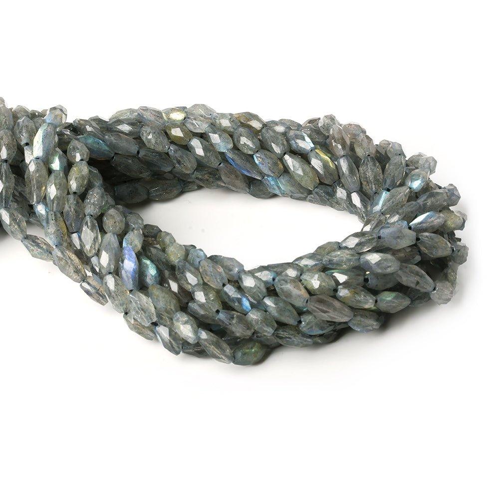 6x3-7x3mm Labradorite Straight Drill Faceted Marquise Beads 14 inch 48pcs - The Bead Traders