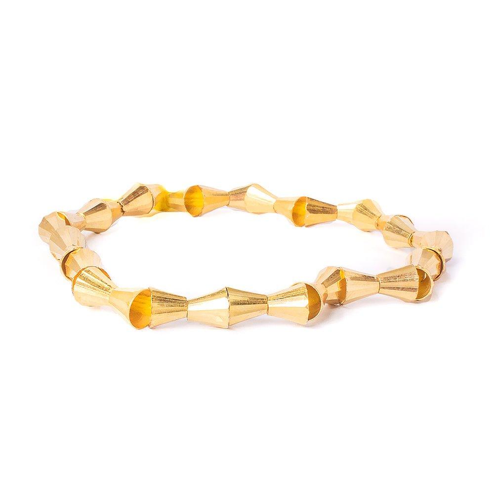 6x3mm 22kt Gold Plated Brass Fluted Cone Beads - The Bead Traders