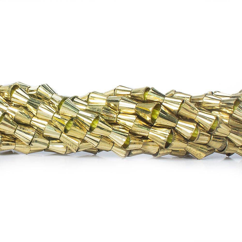 6x3mm Brass Fluted Cone Beads - The Bead Traders