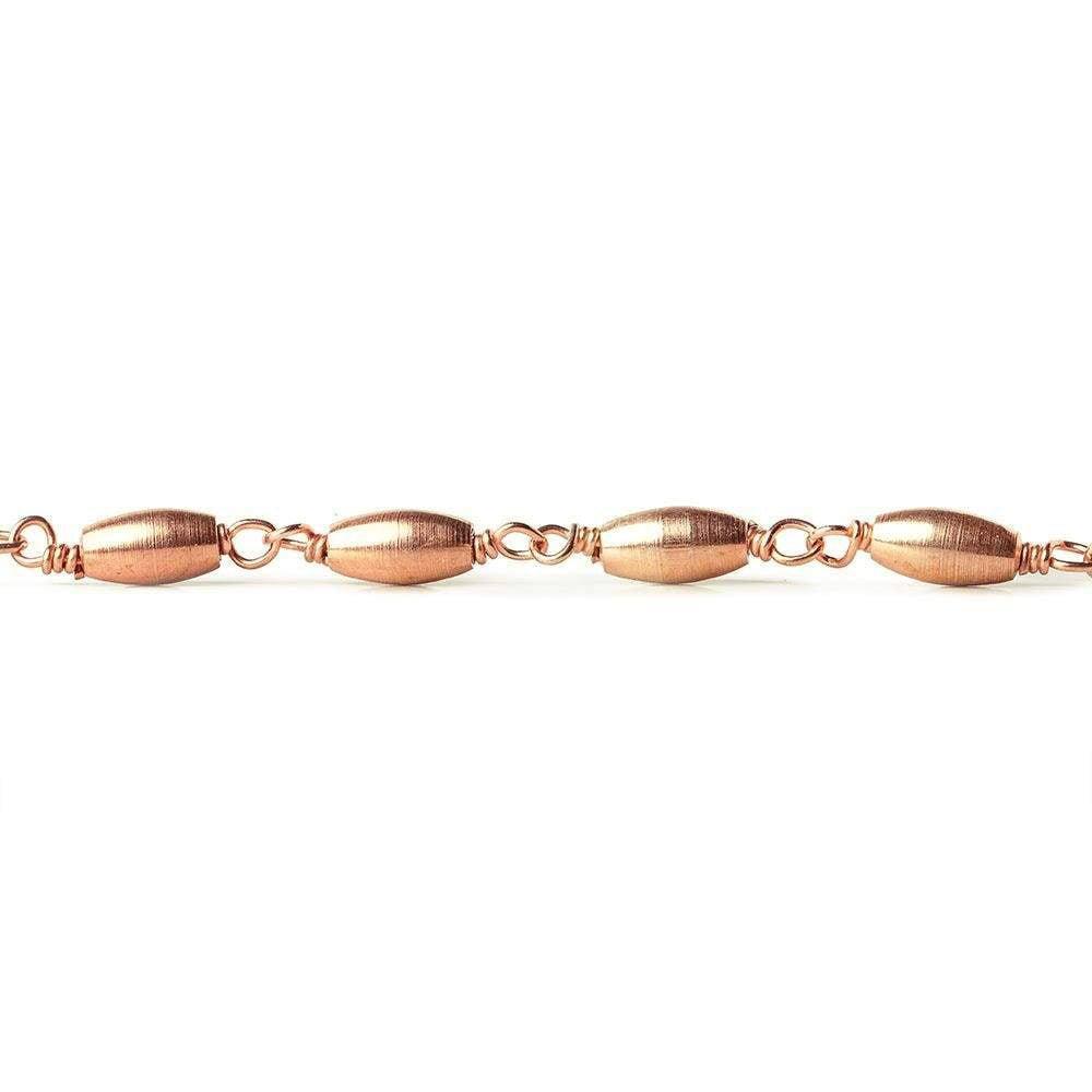 6x3mm Rose Gold plated Brushed Rice Rose Gold Chain - The Bead Traders