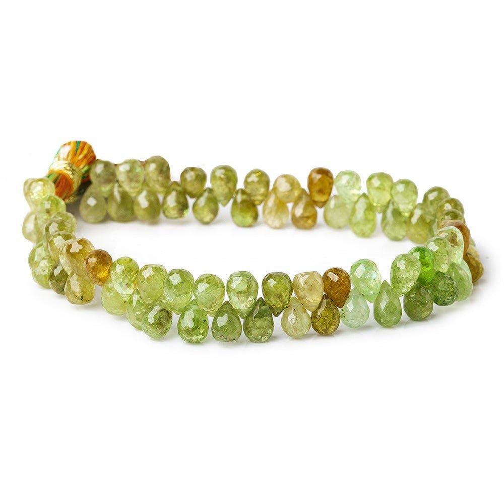 6x4-7.5x5mm Grossular Garnet Top Drilled Tear Drops 8 inch 75 beads AA - The Bead Traders