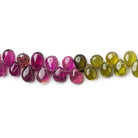 6x4-7x5mm Multi Color Afghani Tourmaline Plain Pears 8 inch 69 beads - The Bead Traders