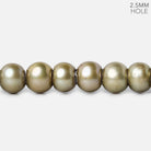 6x4-7x5mm Sage Green 2.5mm Large Hole Off Round Pearl 15 inch 78 pieces - The Bead Traders