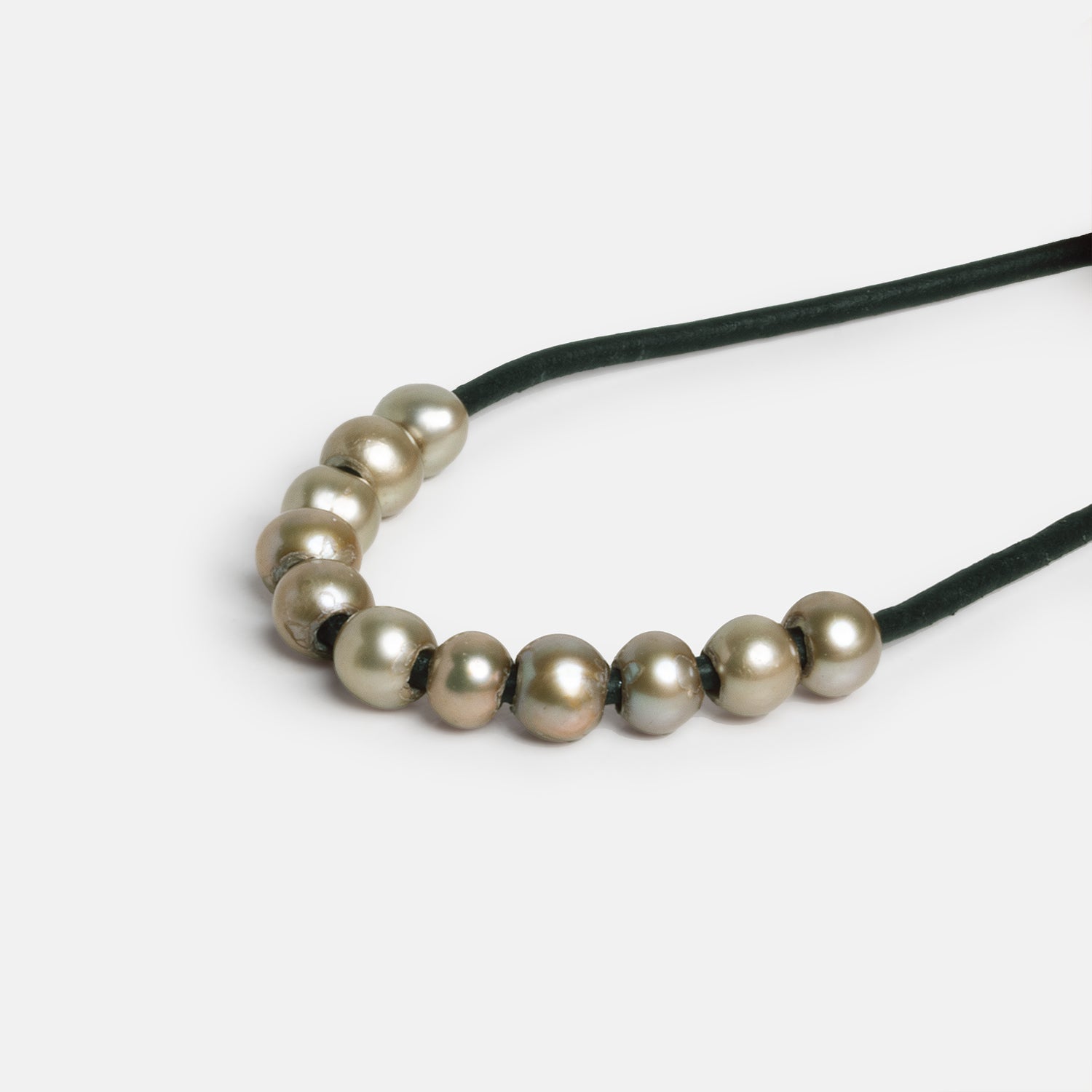 6x4-7x5mm Sage Green 2.5mm Large Hole Off Round Pearl 15 inch 78 pieces - The Bead Traders