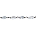 6x4-8x4mm Aquamarine faceted nugget Black Chain by the foot 24 pcs - The Bead Traders