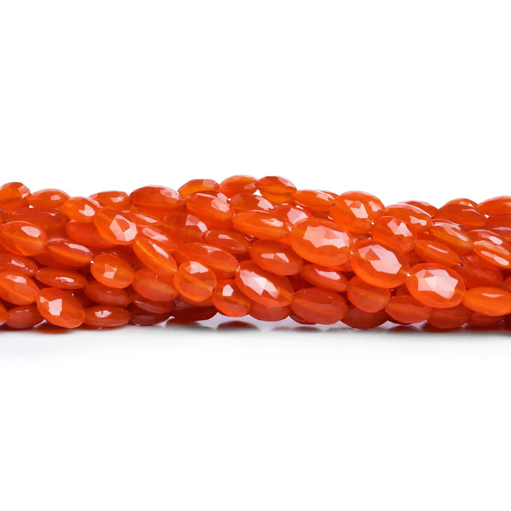 6x4-9x6mm Carnelian Faceted Ovals 14 inch 45 beads - The Bead Traders