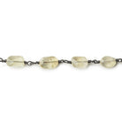 6x4-9x6mm Citrine faceted oval Black Gold Chain by the foot - The Bead Traders