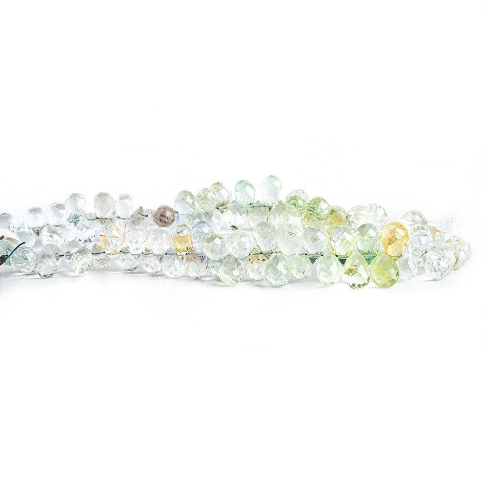 6x4mm-7.5x5mm Multi Color Beryl Faceted Teardrop Beads 8 inch 93 pieces - The Bead Traders
