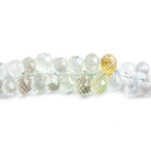 6x4mm-7.5x5mm Multi Color Beryl Faceted Teardrop Beads 8 inch 93 pieces - The Bead Traders