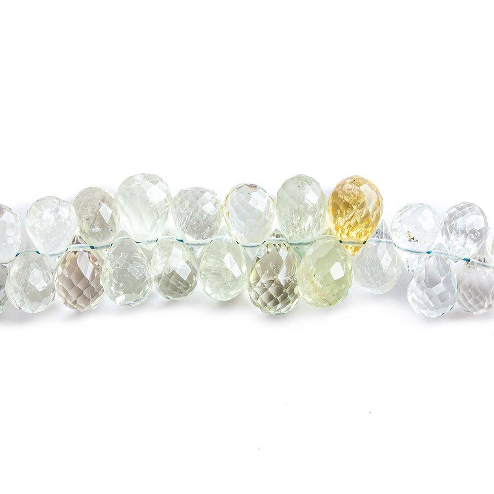 6x4mm-7.5x5mm Multi Color Beryl Faceted Teardrop Beads 8 inch 93 pieces - The Bead Traders